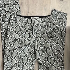 Zara Monochrome Snake Print Straight Leg Pants